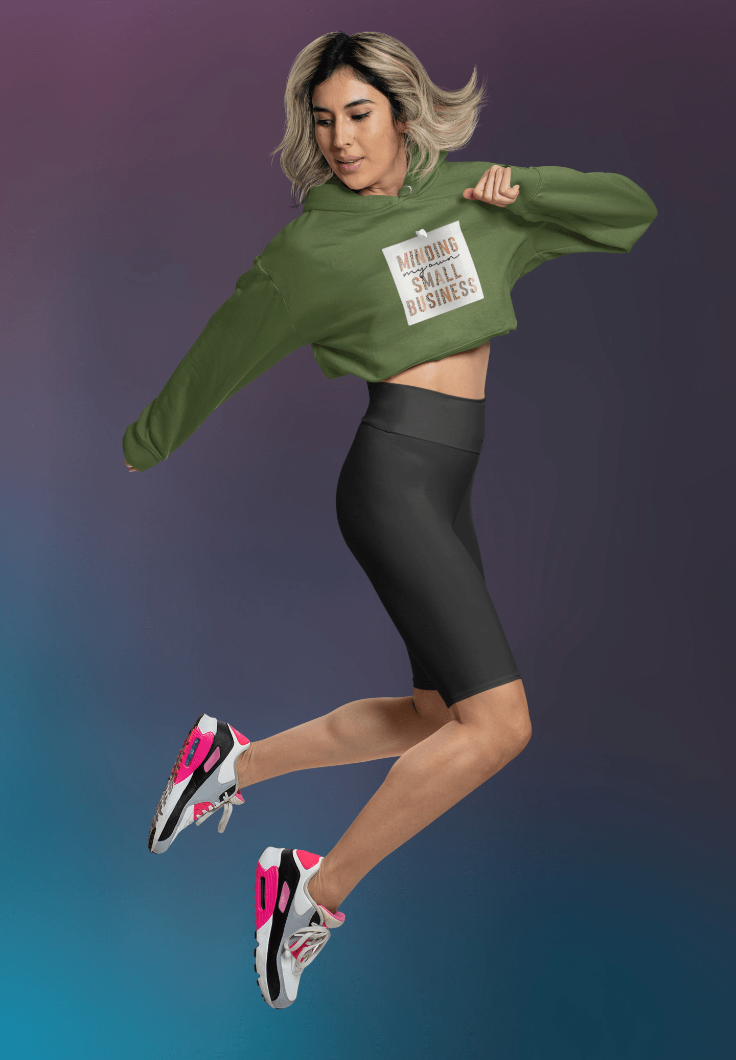 Light Business Mind - D1 Crop Top Hoodies