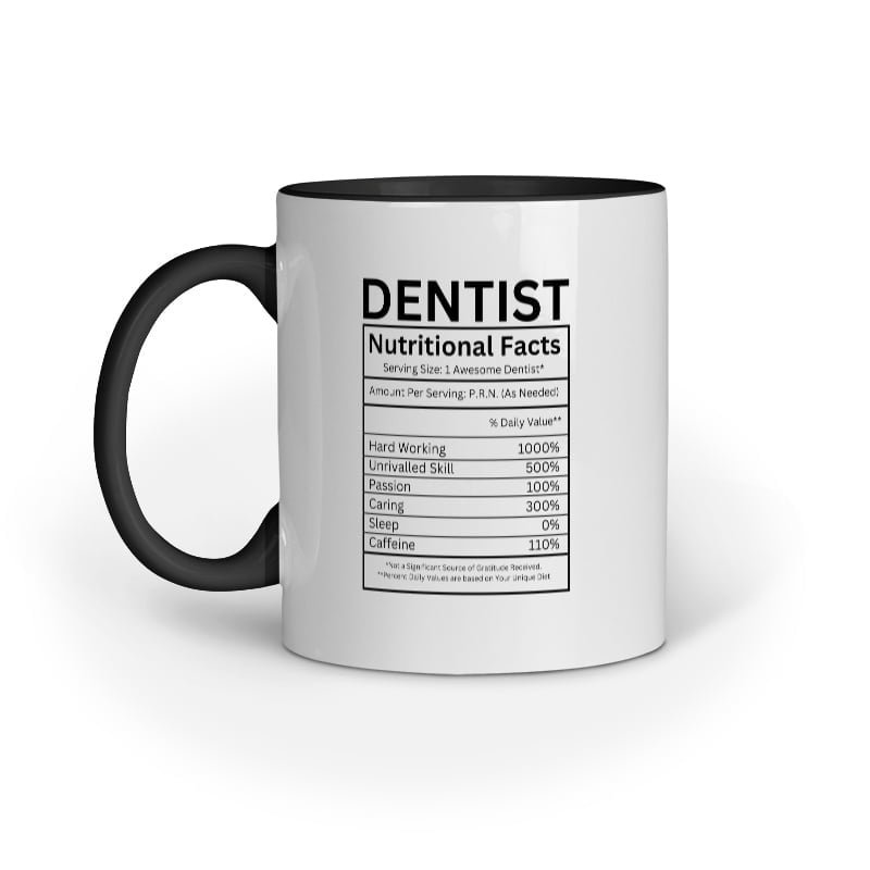 Dentist Nutritional Facts - Ceramic Mugs